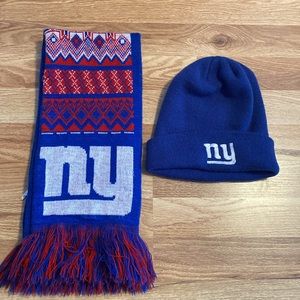 New York GIANTS SCARF & Winter HAT 2 Piece Set